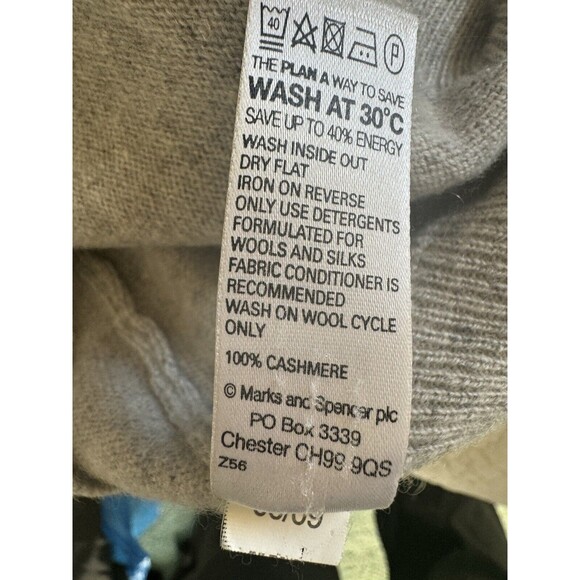 M&S Autograph 100% Cashmere Cardigan Size Large UK14 Gray - Picture 6 of 8